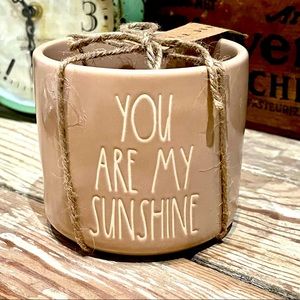 Rae Dunn Planter, Flower Pot, You Are My Sunshine, NWT, Tan